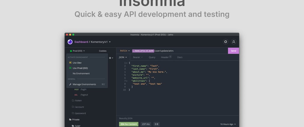 Cover image for 🏄‍♂️ Insomnia: Quick & easy API development and testing