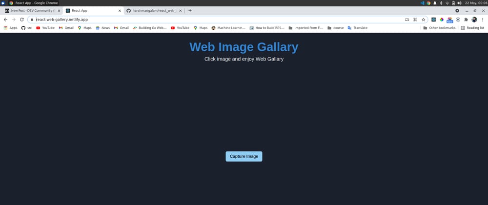 Cover image for I have created Web Gallery app using Reactjs , WebRTC and Chakra UI