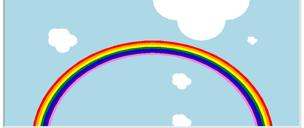 Cover image for Rainbow and Clouds with Python Turtle
