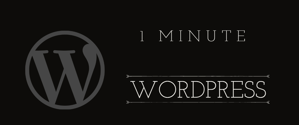 Cover image for In One Minute : WordPress