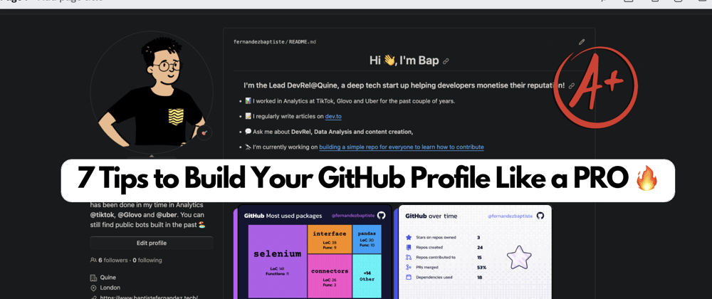 Cover image for 🙌 7 Tips to Build Your GitHub Profile Like a PRO 🚀