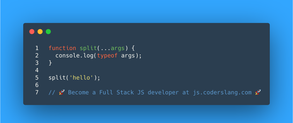 Cover image for JavaScript Interview Question #37: What's the type of a single argument provided to the split function?