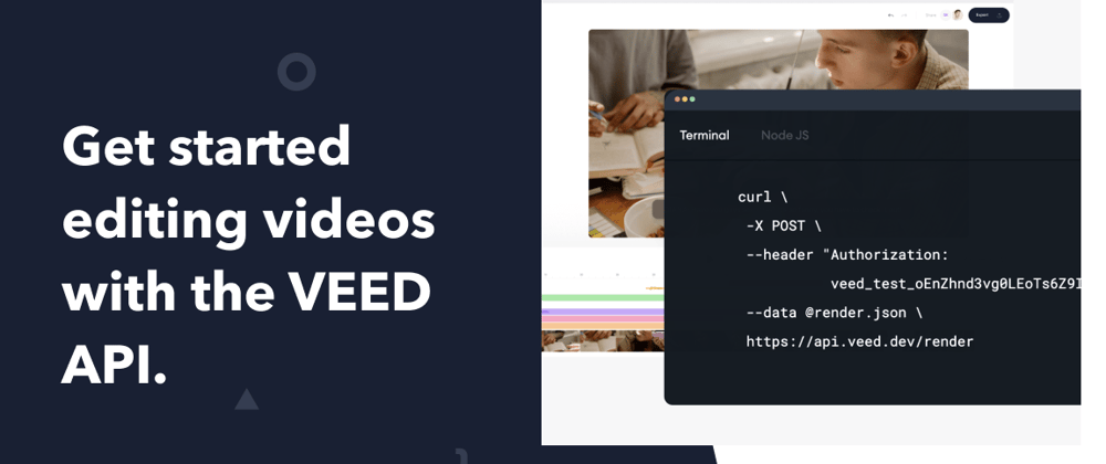 Cover image for Get started editing videos with the VEED API.