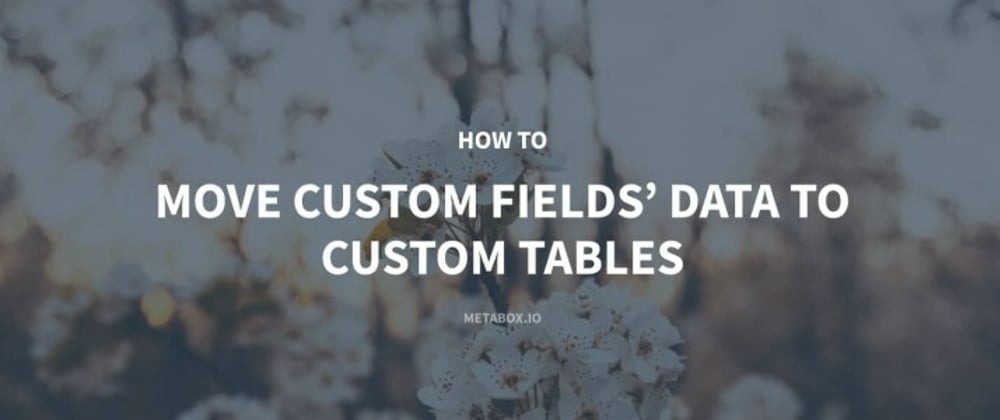 Cover image for How to Move Custom Fields’ Data to Custom Tables