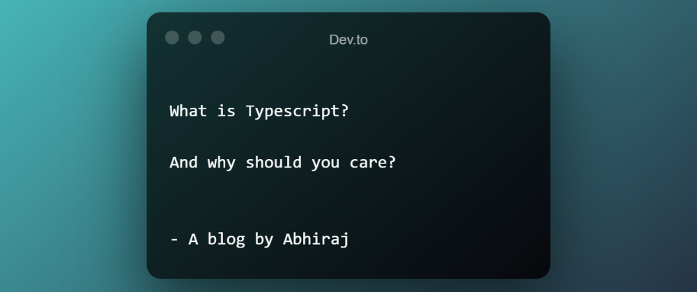 Cover image for Typescript for Dummies