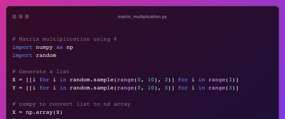Cover image for Matrix multiplication in Python