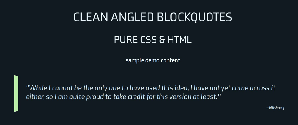 Cover image for Pure CSS Blockquotes