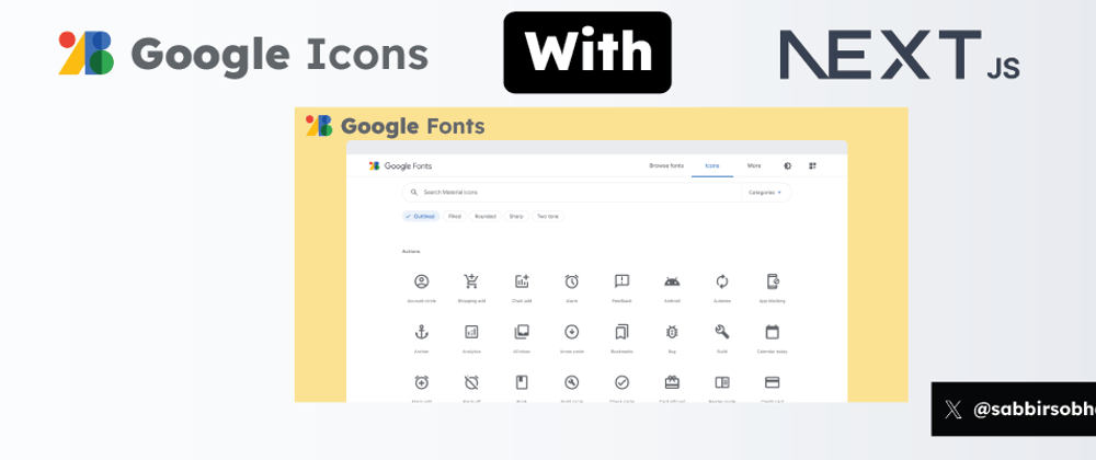 Cover image for Google Icons from Google Fonts with Nextjs