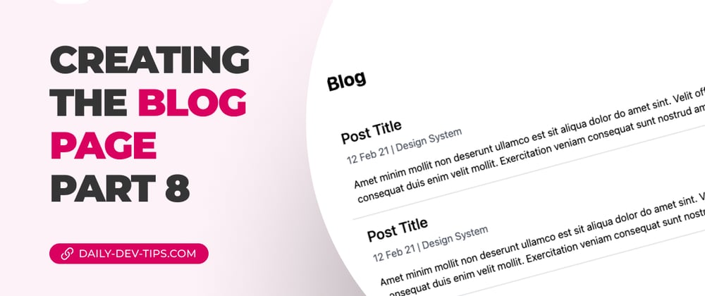 Cover image for Creating the blog page - part 8