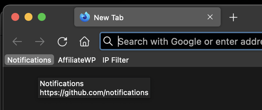 Cover image for How to hide bookmarks toolbar icons in Firefox (v106, 2022) on macOS