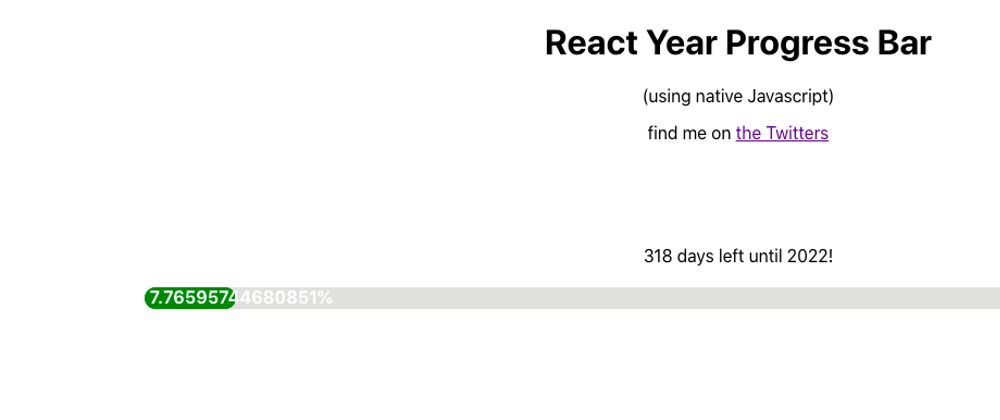 Cover image for Project 47 of 100 - Year Progress Bar with React