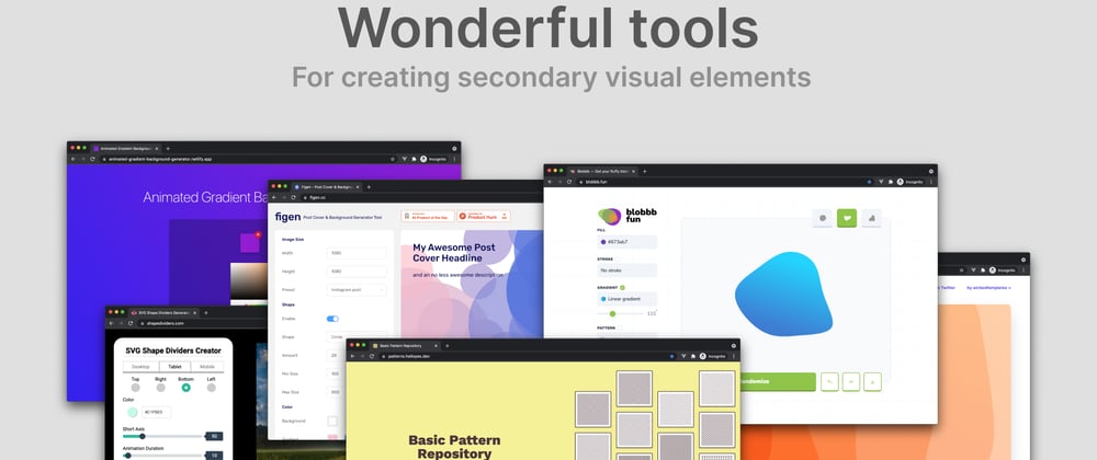 Cover image for 🌈 Wonderful tools for creating secondary visual elements for your website