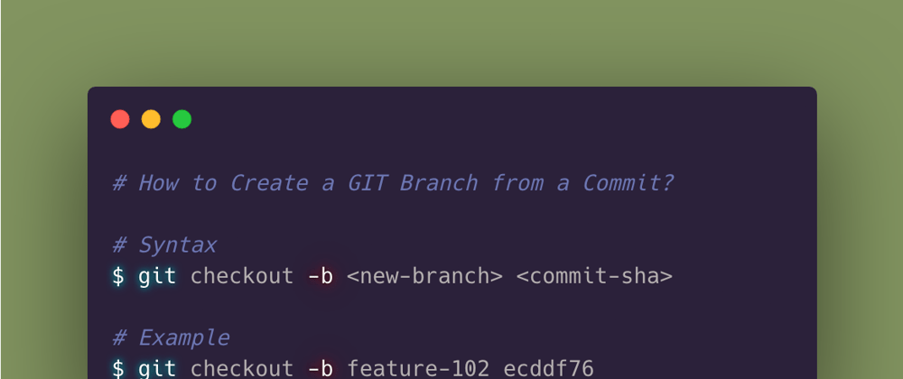 Cover image for Create GIT Branch from a Commit