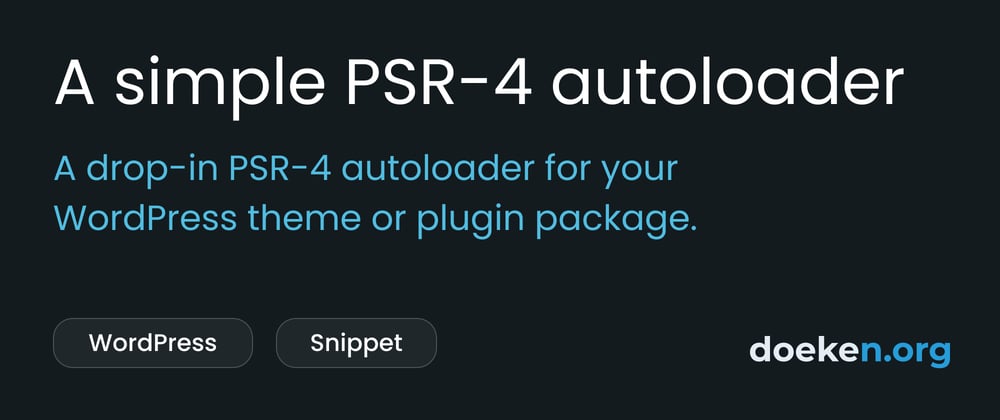 Cover image for A simple PSR-4 autoloader