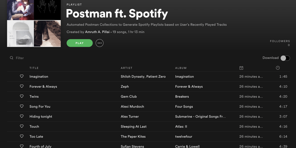 Postman ft. Spotify, a study into the automation capabilities of Postman