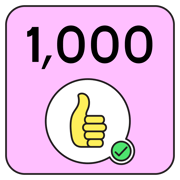 1,000 Thumbs Up Milestone
