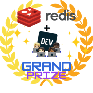 Redis x DEV Hackathon Grand Prize Winner badge