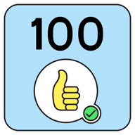 100 Thumbs Up Milestone badge