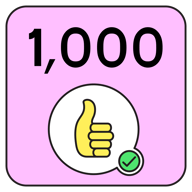 1,000 Thumbs Up Milestone badge