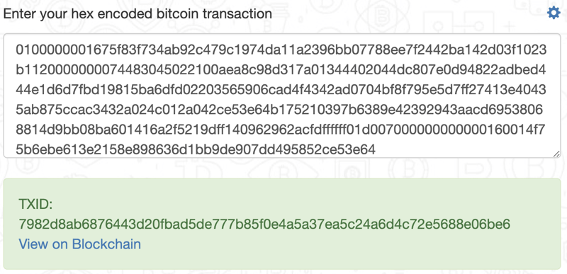 Broadcasted transaction