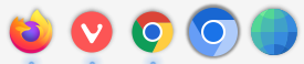 screenshot of different web browser icons