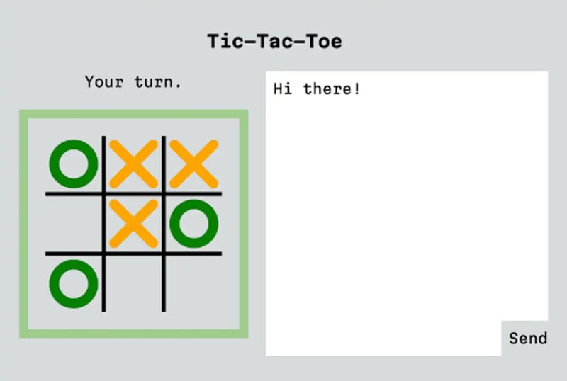 Tic tac toe with chat