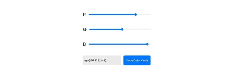RGB Color Slider Javascript