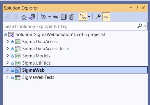 Solution Setup - Sigma MVC Application