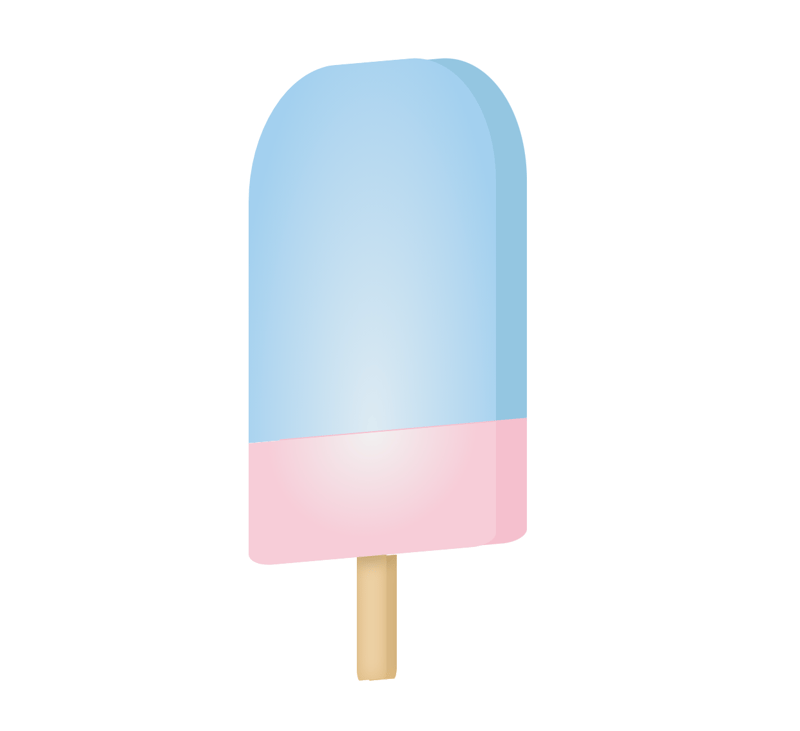 A blue and pink popsicle