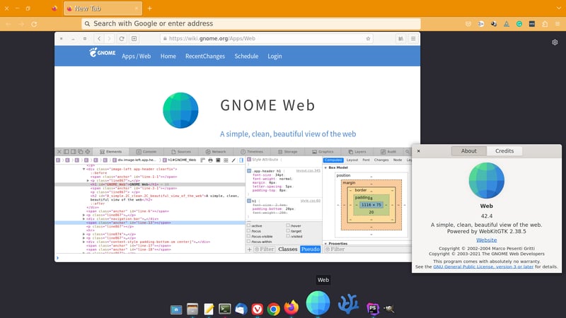 Gnome Web screenshot