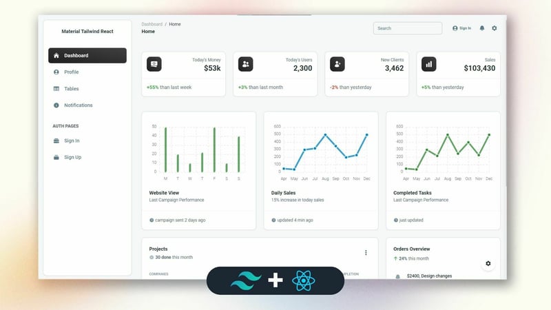 Material Tailwind React Dashboard