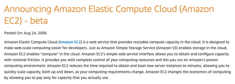 EC2 launched in 1996