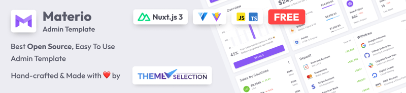 Materio free vuetify nuxtjs admin template
