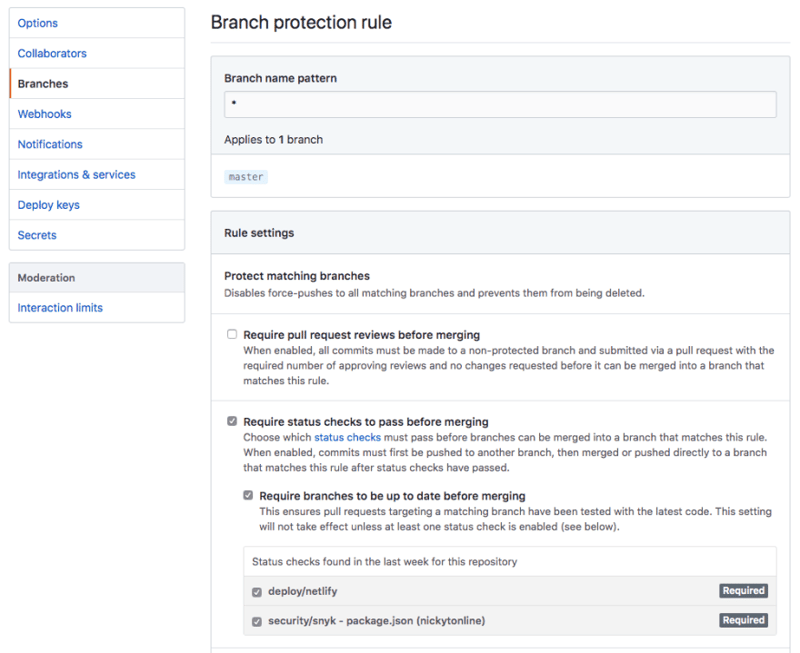 Branch Protection Rule