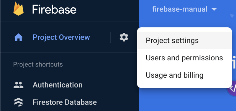 Firebase settings