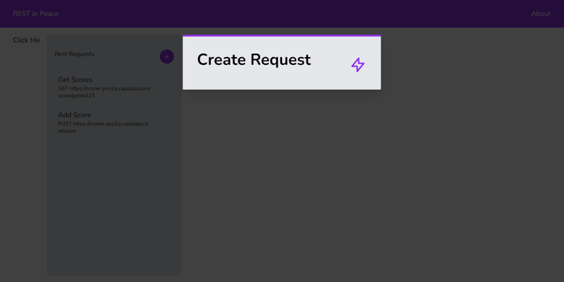 Create Request Simple Modal