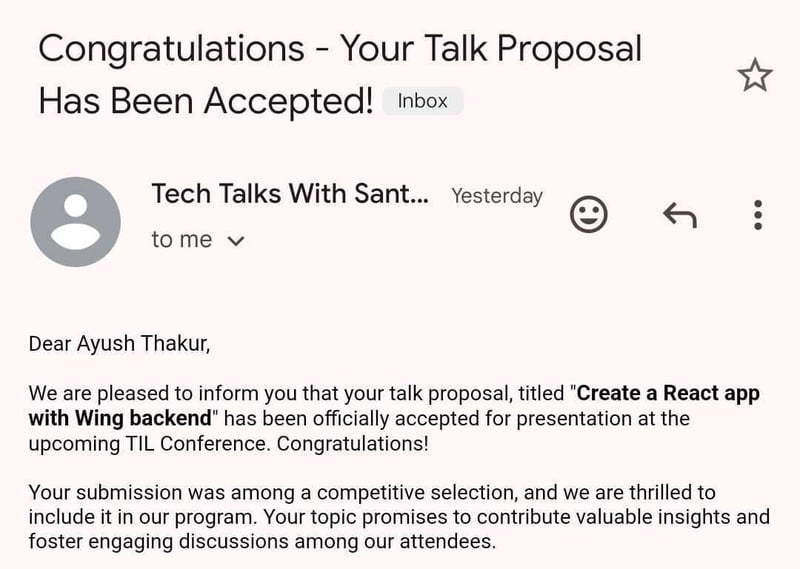 My talk got accepted 😍