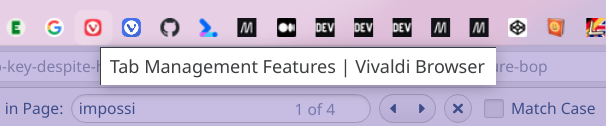 Vivaldi tab navigation screenshot
