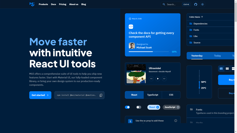 material-ui home page