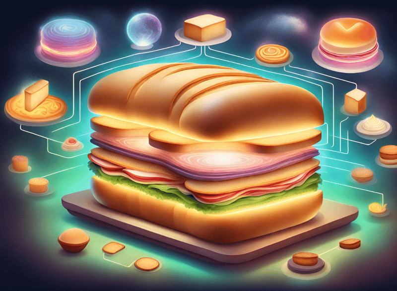 Image of a giant sandwich connected with the internet demonstrating website