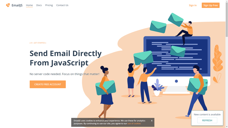 email js home page
