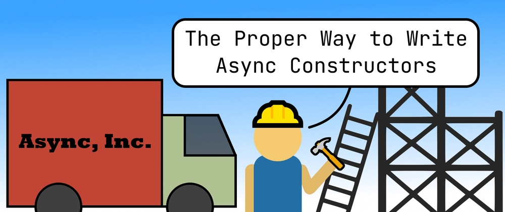 My character in front of a cartoonish construction site.